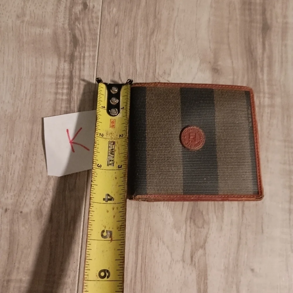 Fendi Wallet Purse Bifold Pecan Green Brown Woman Authentic Used